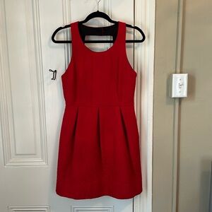 Anthropologie red brocade mini dress size 8